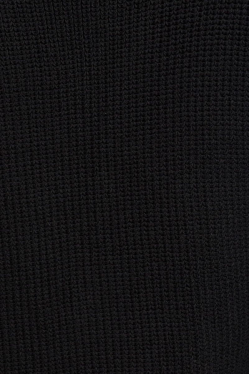 Black Knit Vest V Neck