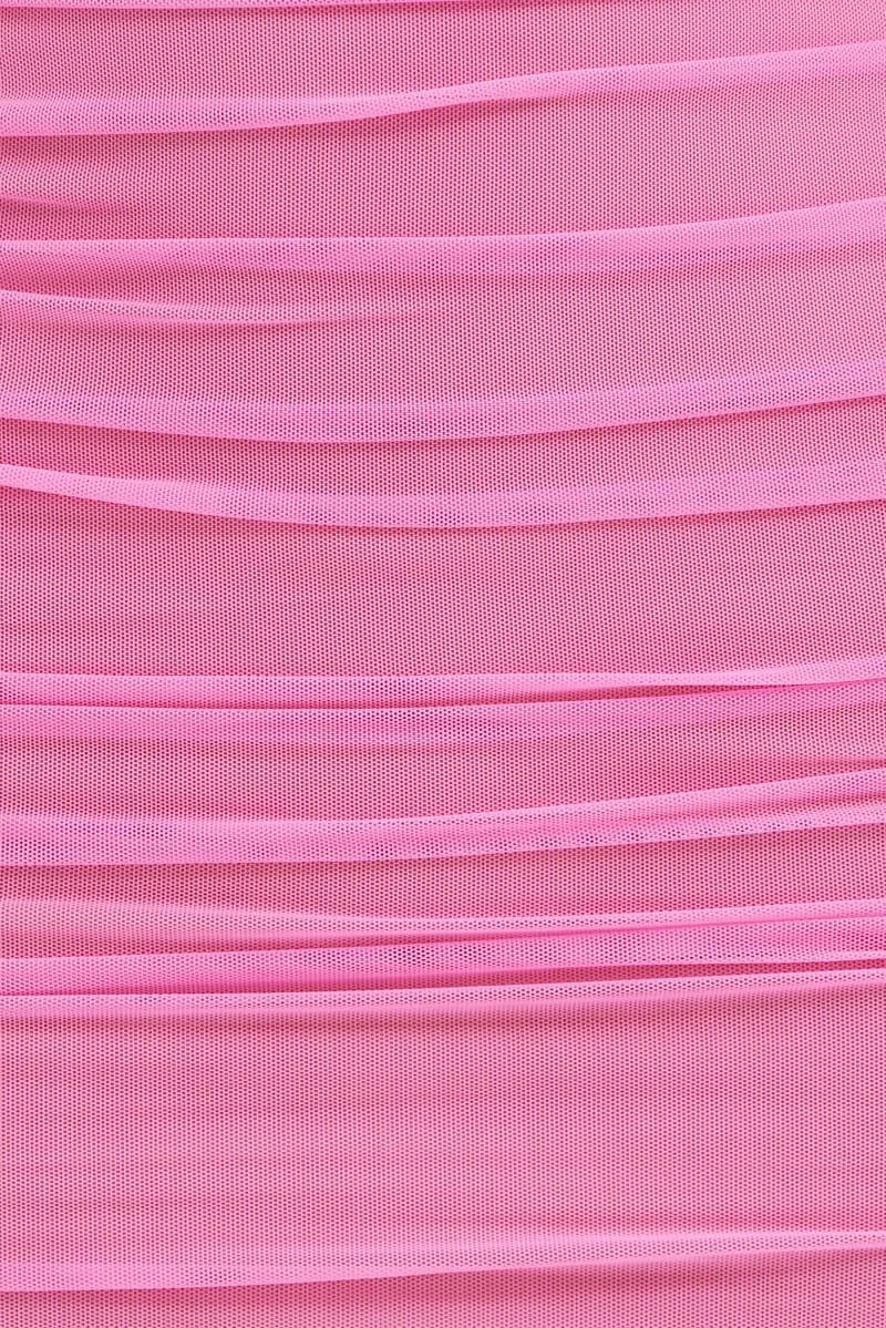 Pink One Shoulder Bodycon Mini Dress