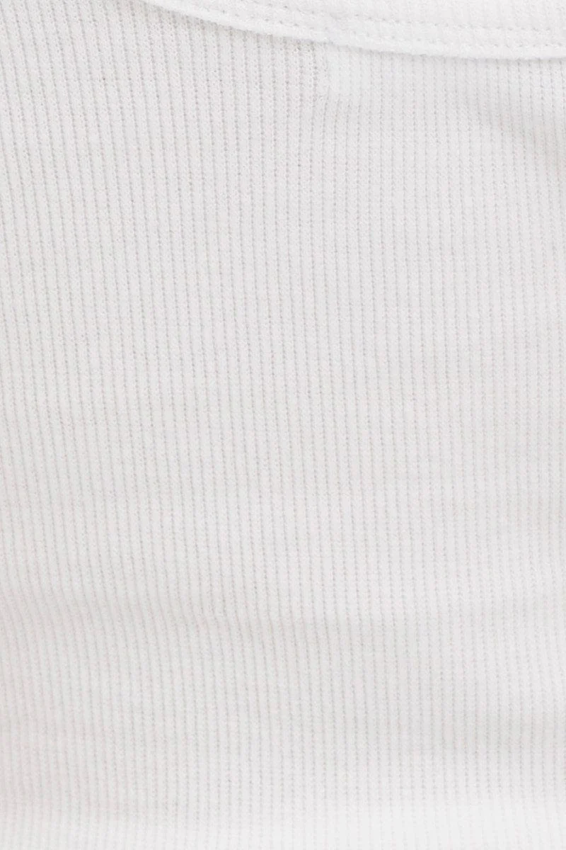 White Tank Rib Notch Cropped Rib
