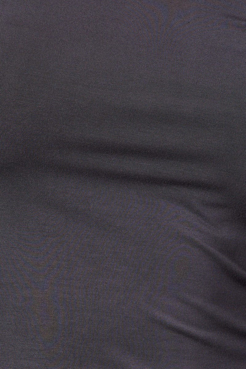 Grey Top Long Sleeve Crew Neck Modal