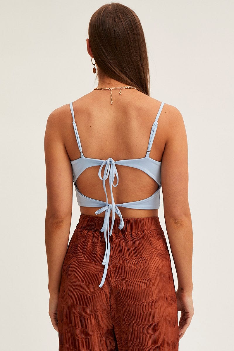 Blue Tie Back Top Cami