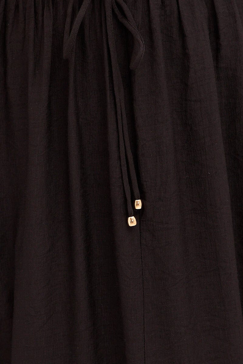 Black Twist Front Detail Satin Maxi Dress