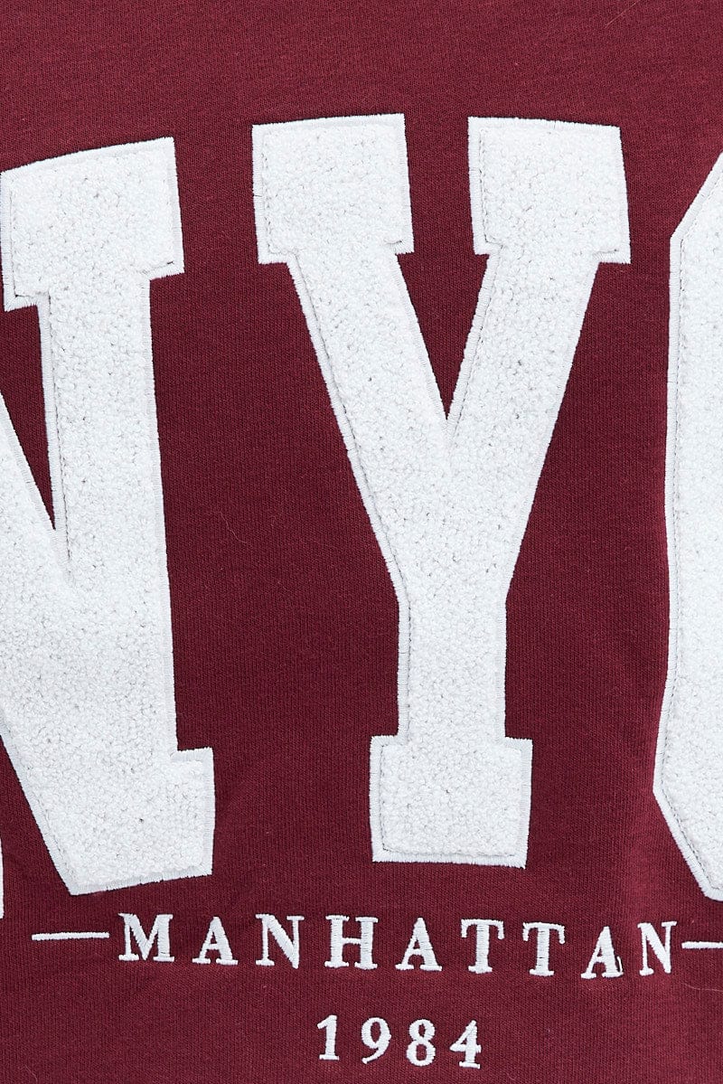 Red Graphic Tee Long Sleeves