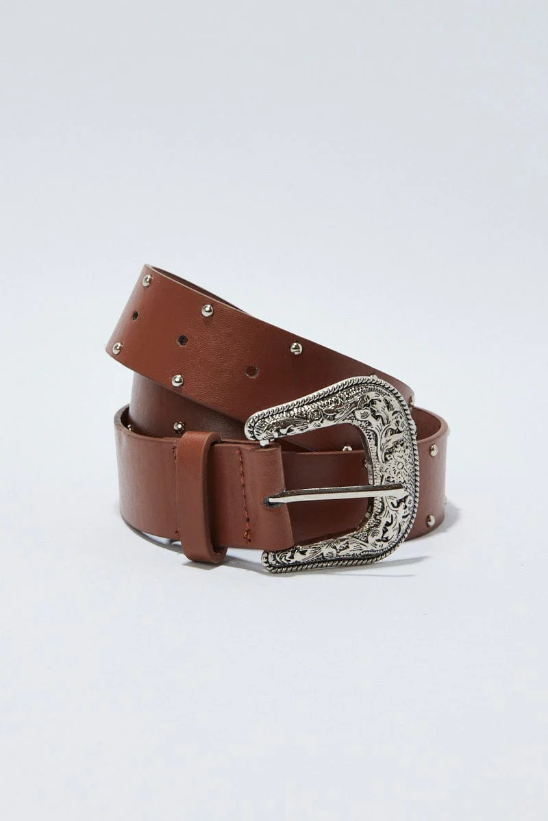 Brown Studded Belts