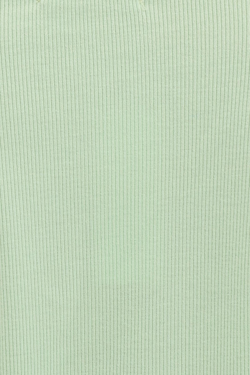 Green Loungewear Shirts Crop Cotton