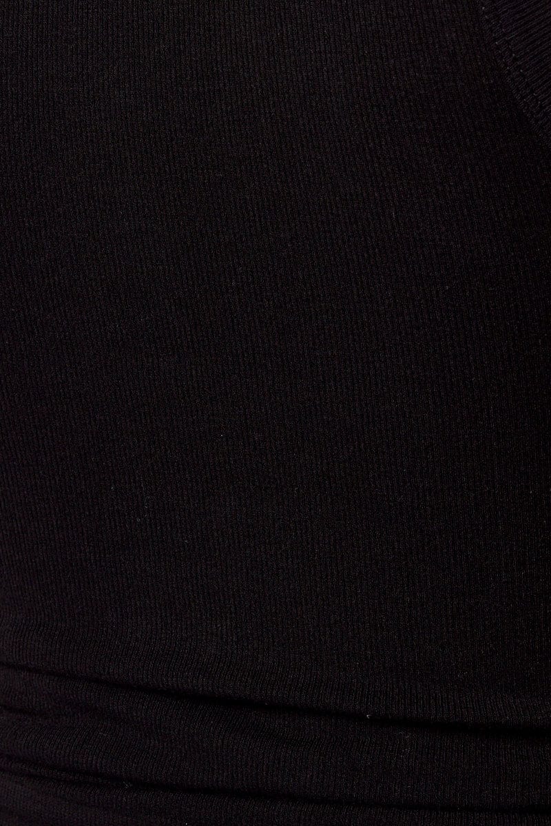 Black Tank Top Crew Neck Seamless