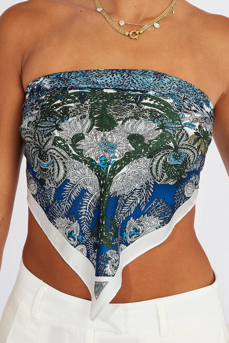 Blue Print Scarf Bandana