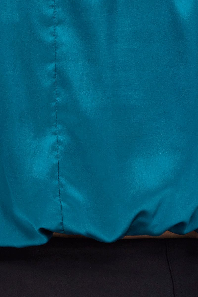 Blue Cami Top Sleeveless High Neck