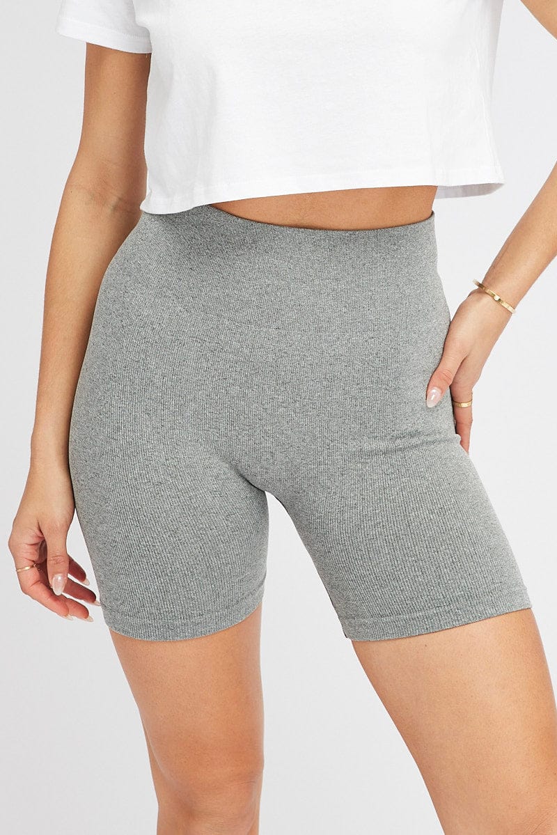 Grey Bike Shorts Seamless