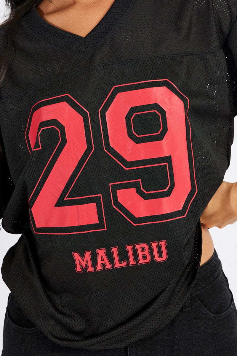 Black Sports Tee Short Sleeve