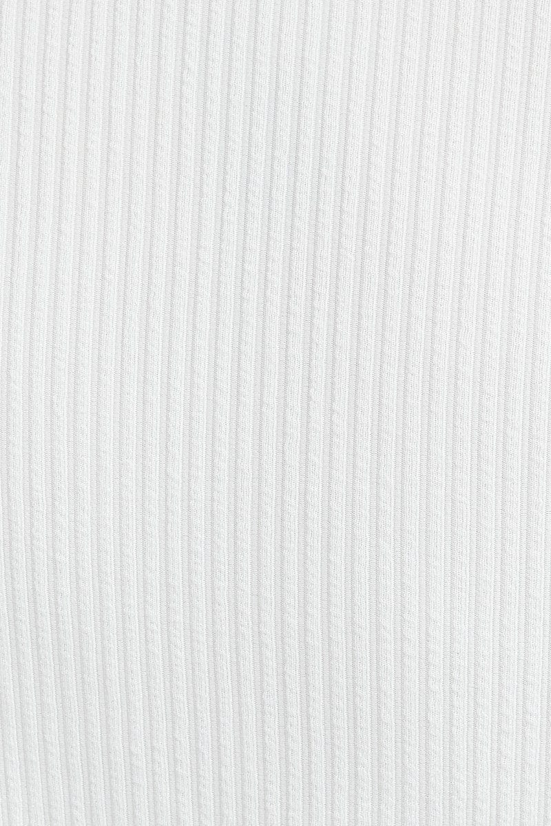 White Cardigan Crop Long Sleeve Faux Fur V Neck