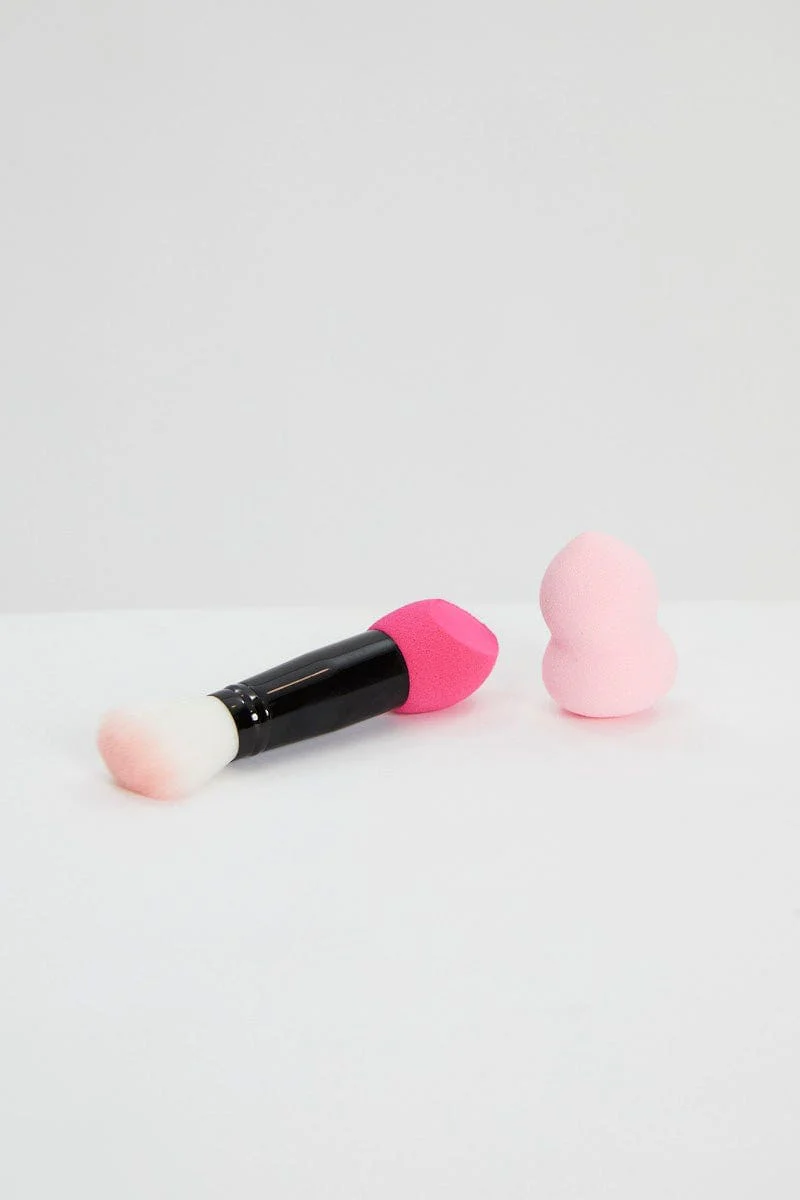 Pink 2 Pack Make Up Sponge Set
