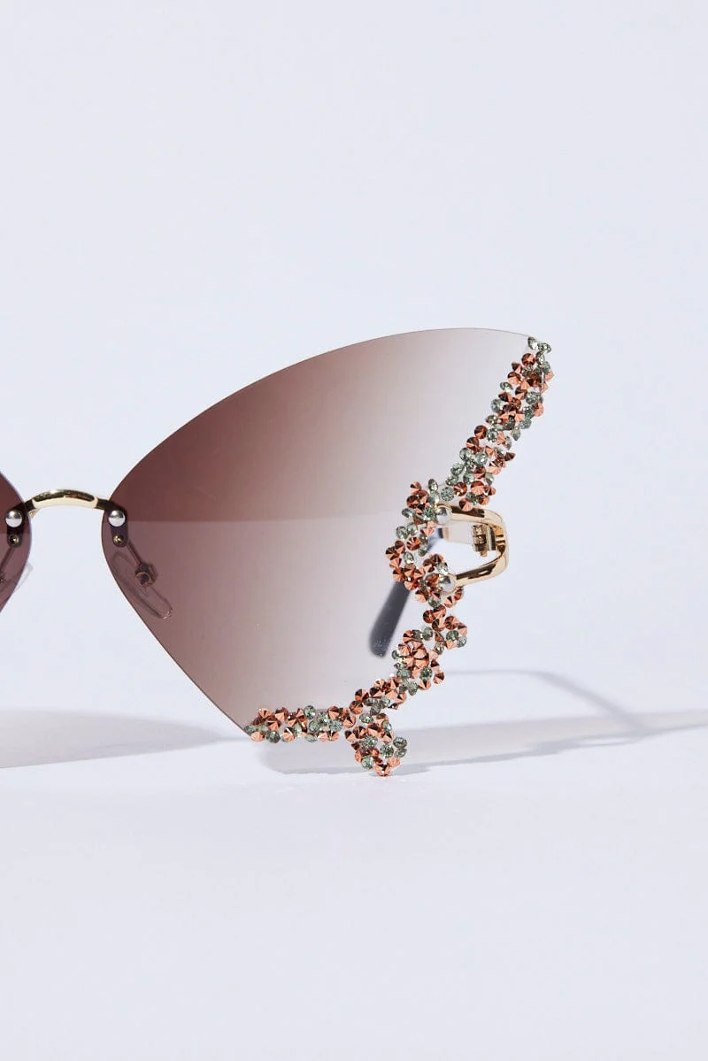 Brown Butterfly Sunglasses