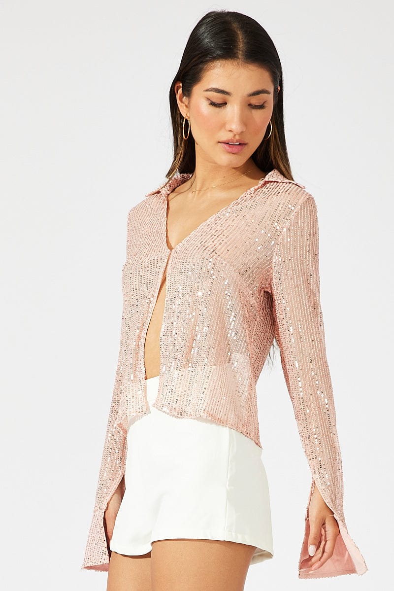 Gold Bolero Long Sleeve Sequins