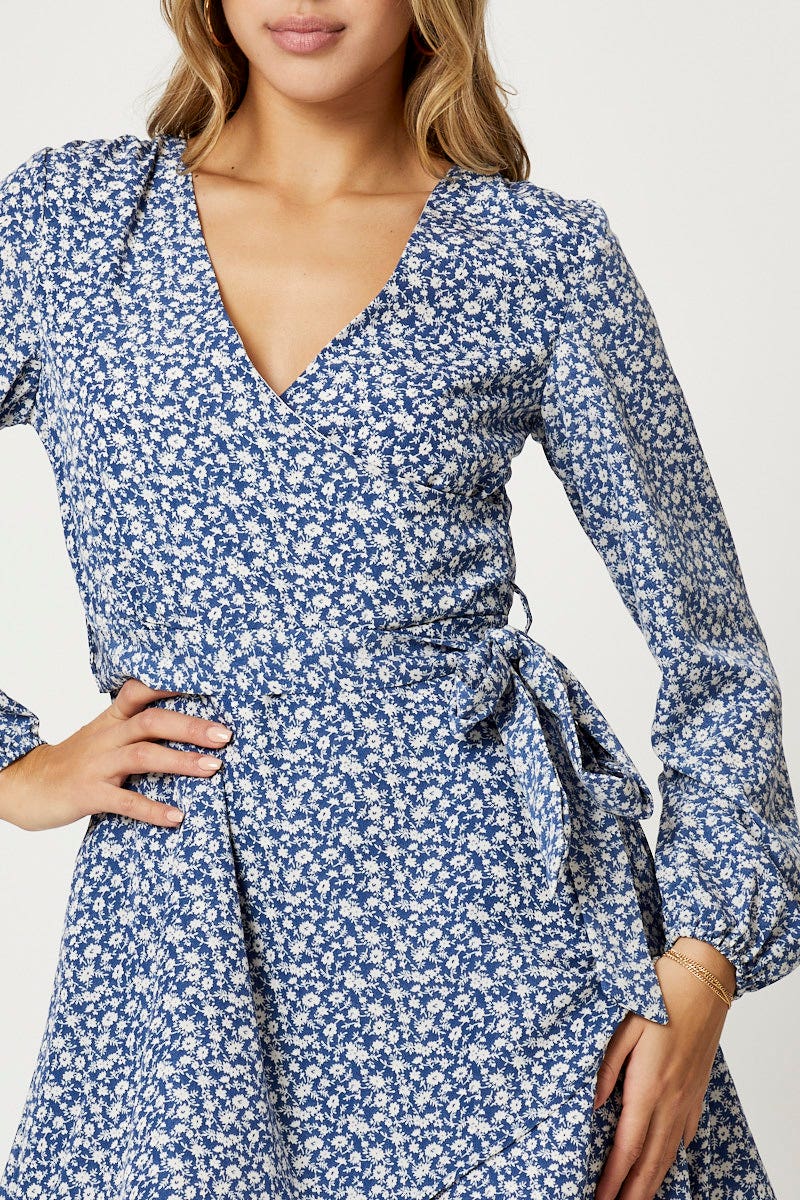 Print Wrap Dress