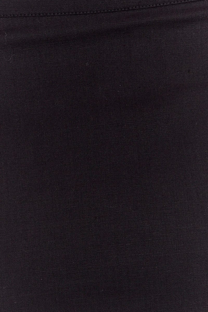 Black Cargo Skirt Mini High Rise