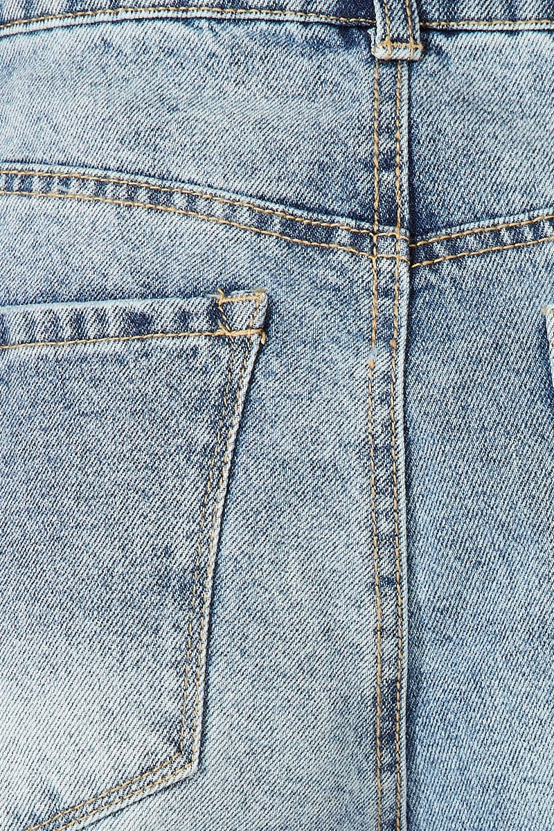 Denim Ripped Denim Bermuda Shorts