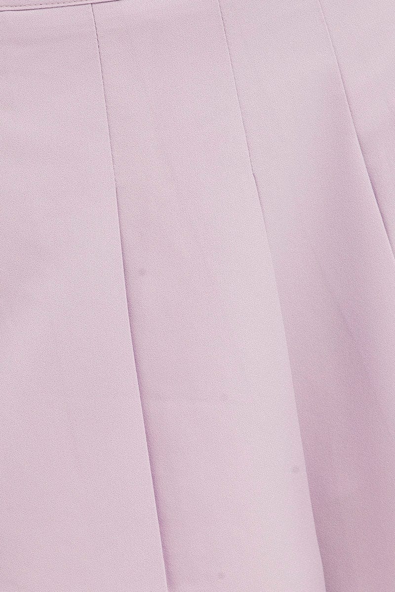 Purple Mini Skirt Skater Pleated Tennis
