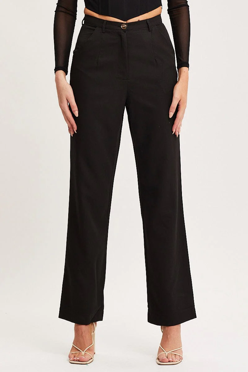 Black Wide Leg Pant High Rise