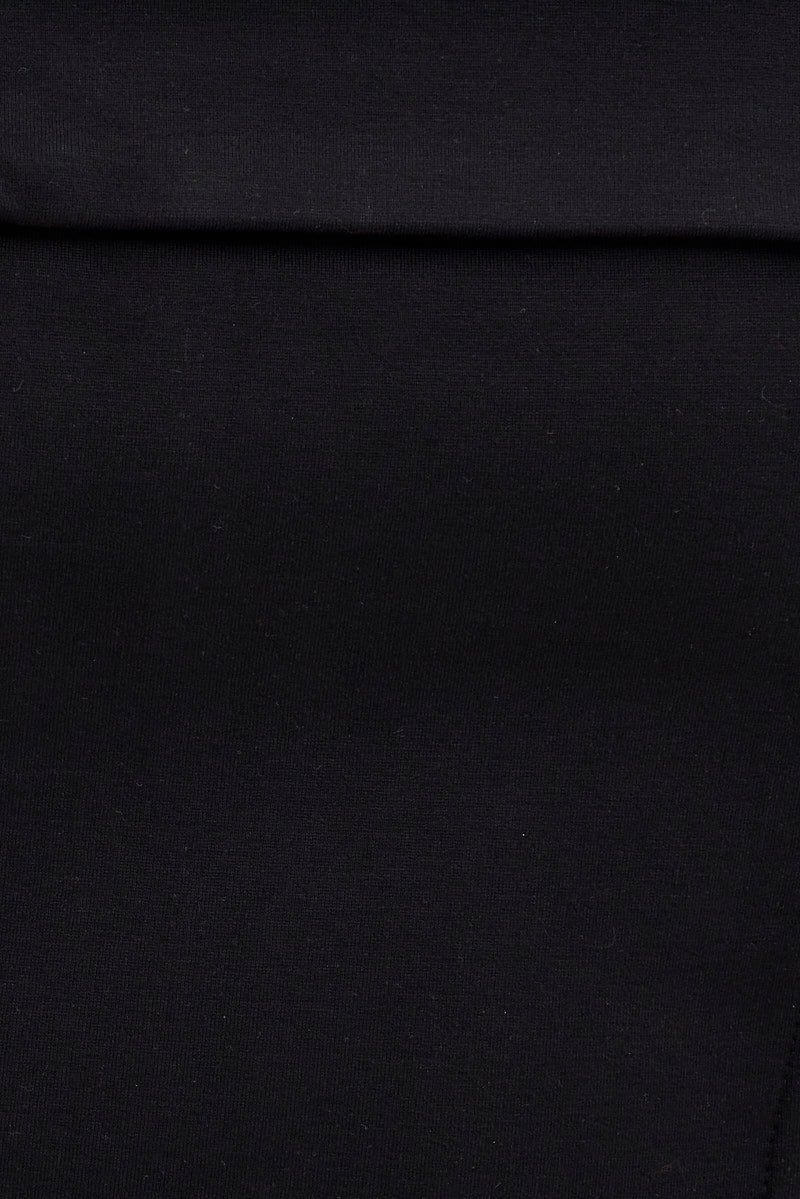 Black Bandeau Top Crop Ponte