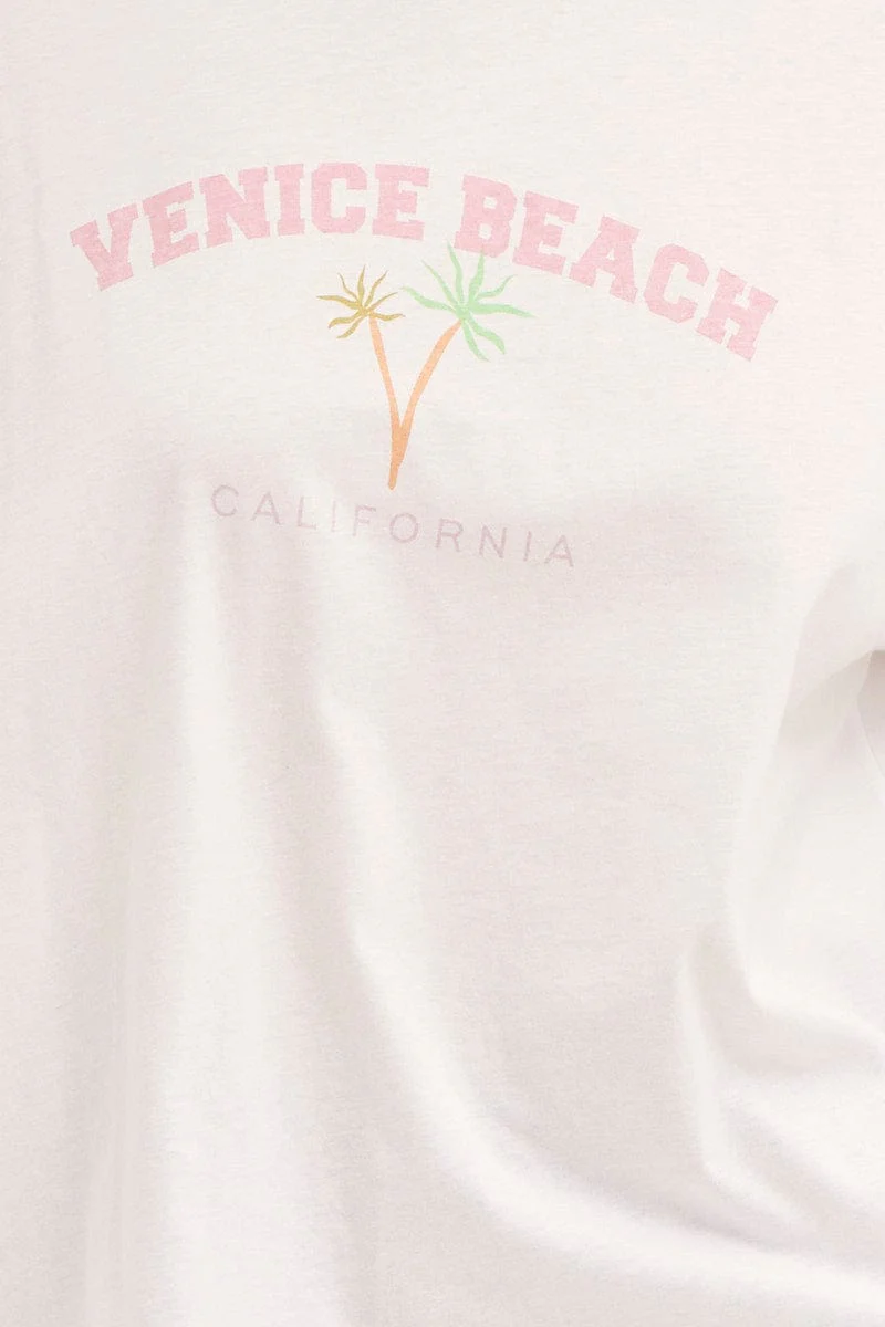 White Embroidered Tee