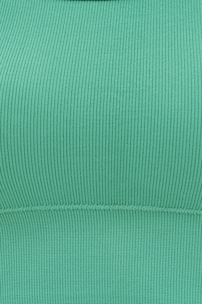 Green Crop Singlet Top Seamless