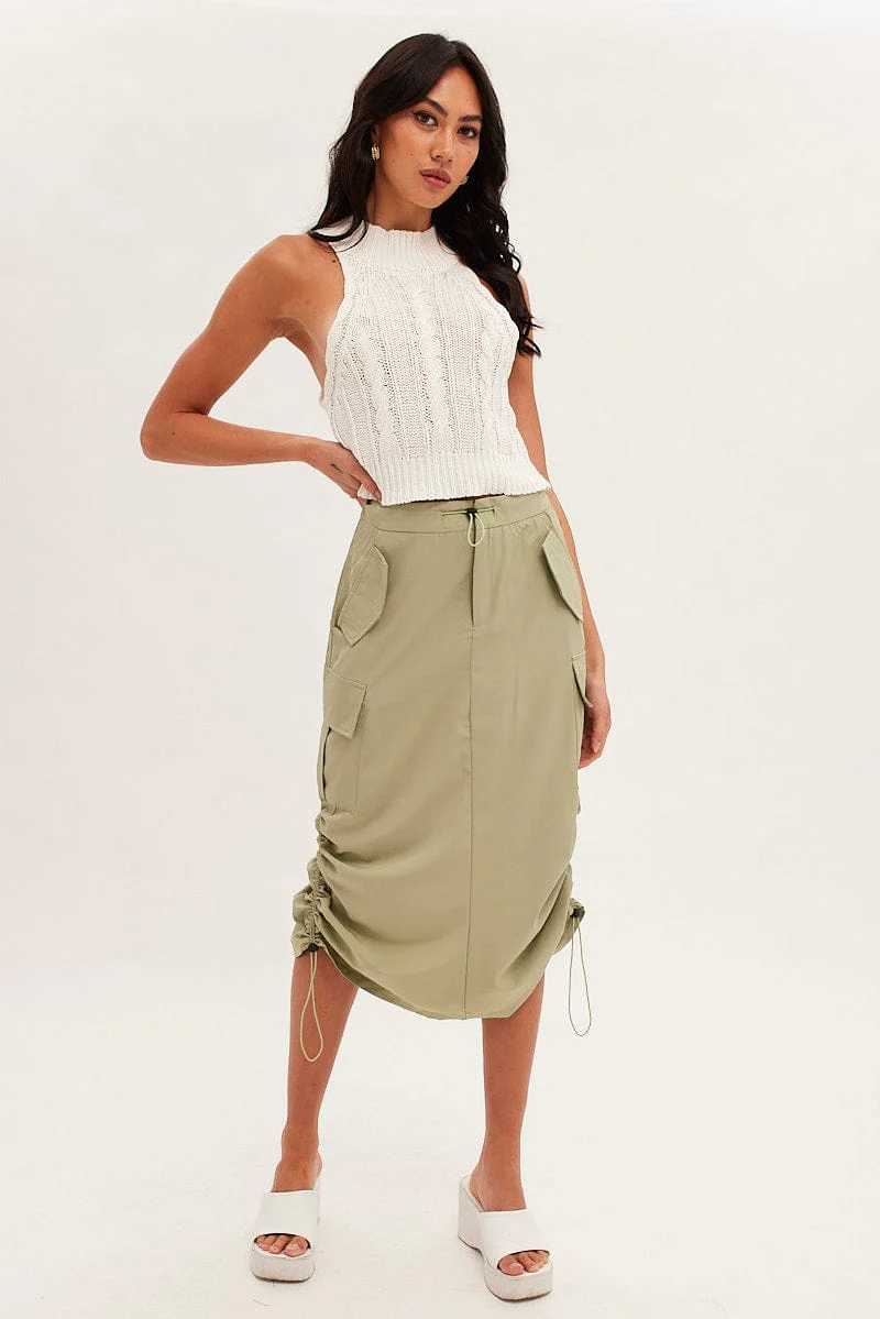White Cabled Knit Sleeveless