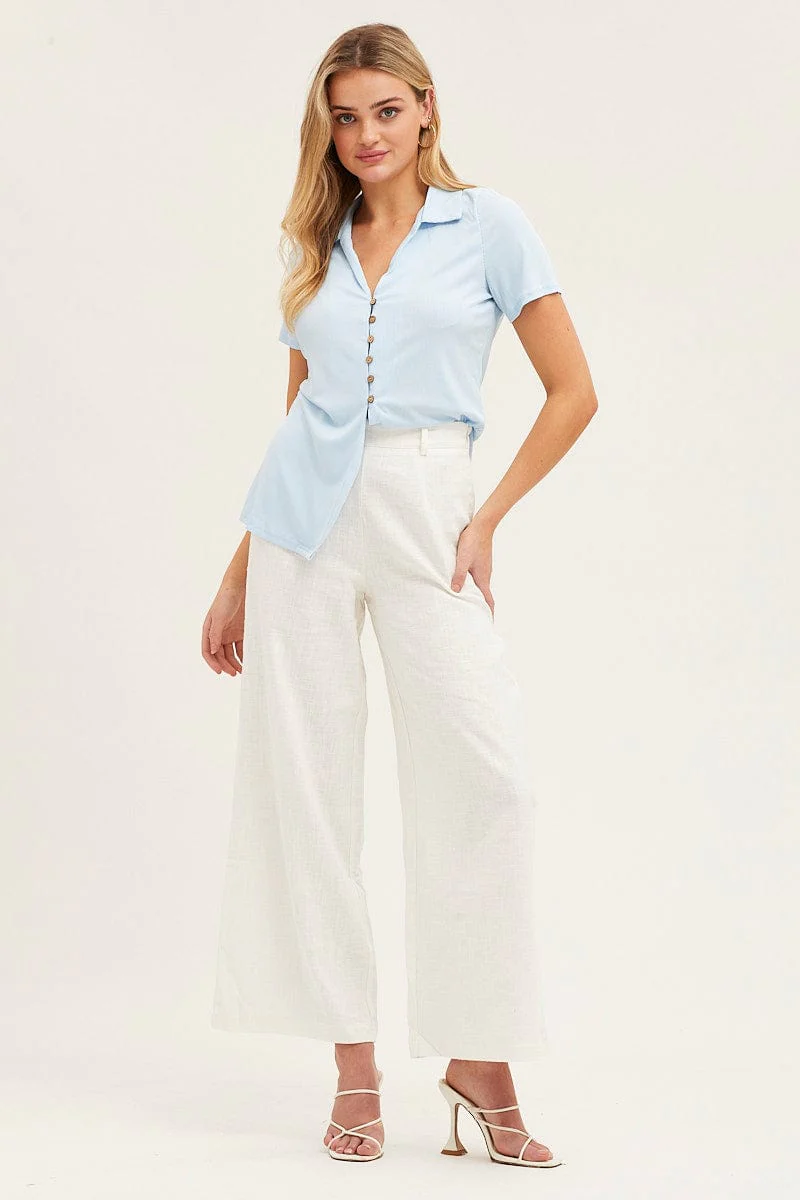 Blue Button Front Shirt