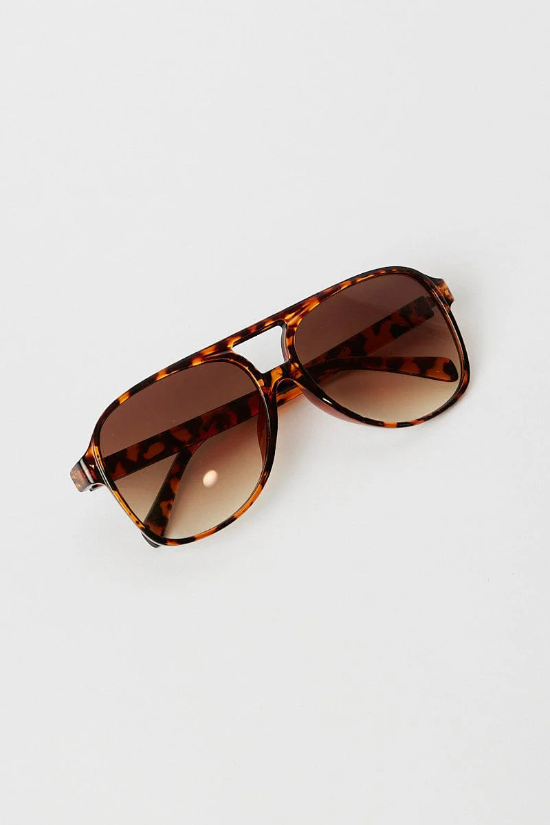 Brown Animal Print Fashion Sunglasses