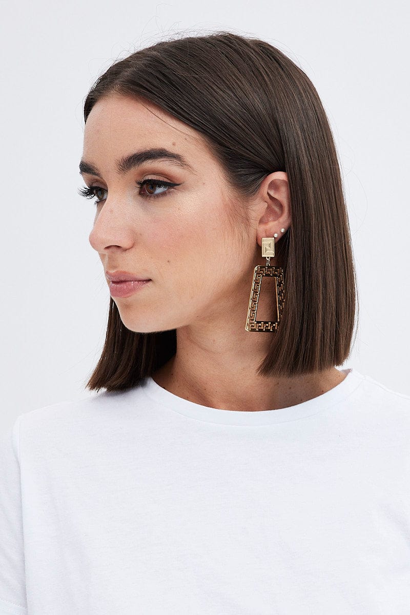 Gold Statement Decor Earrings