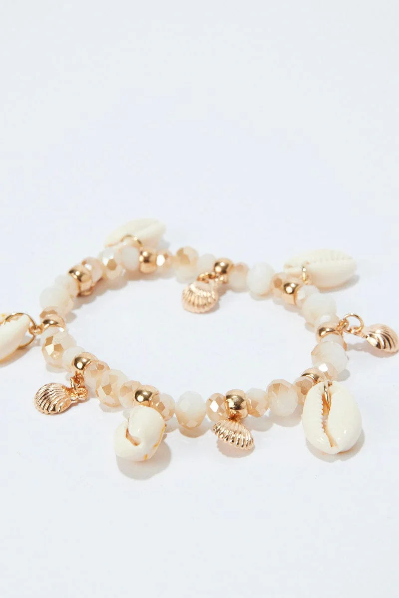 Gold Shell Charm Bracelet
