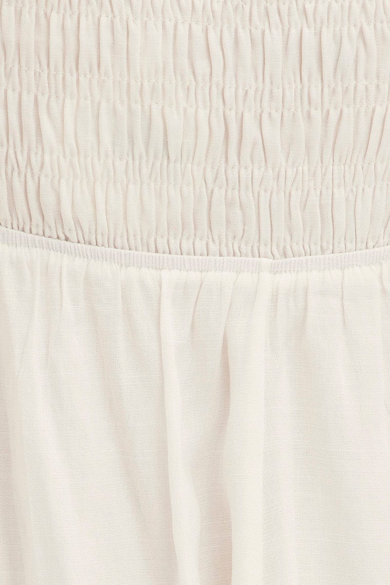 White Skater Dress Square Neck Short Sleeve