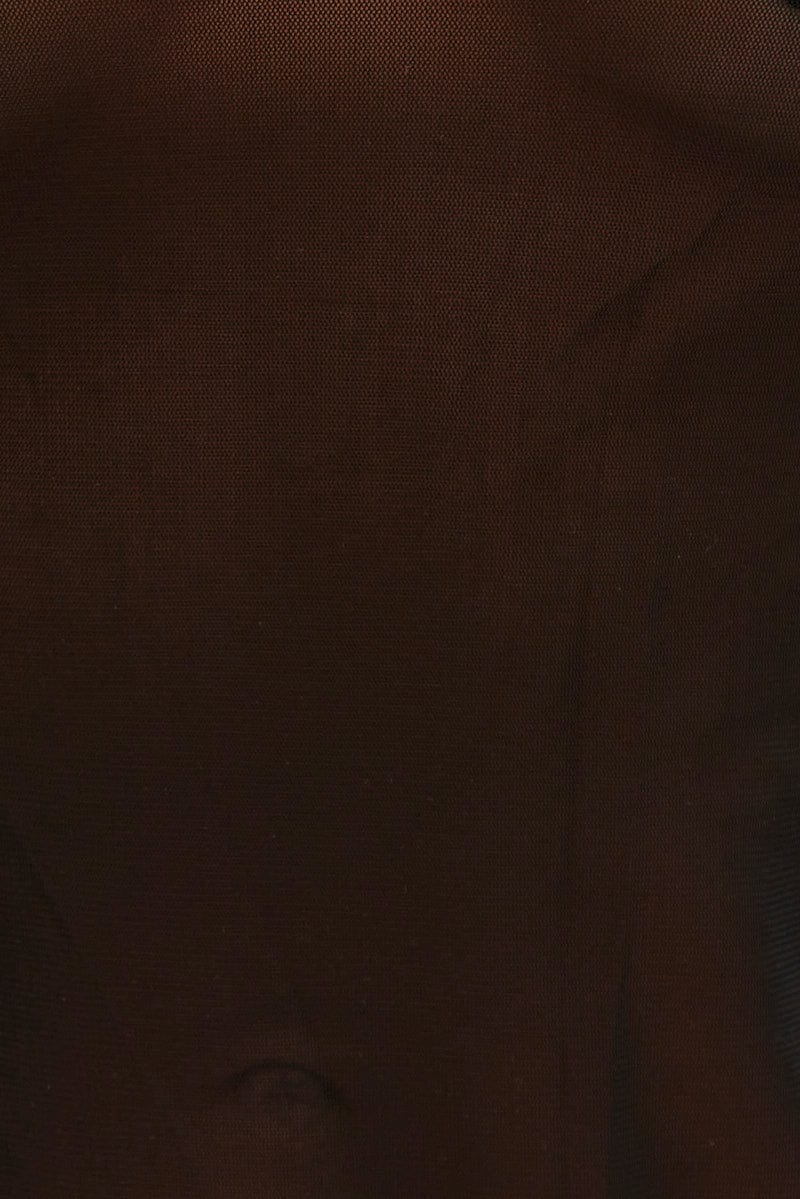 Black Mesh Top Long Sleeve