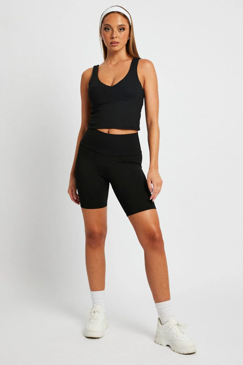 Black Bike Shorts High Waisted