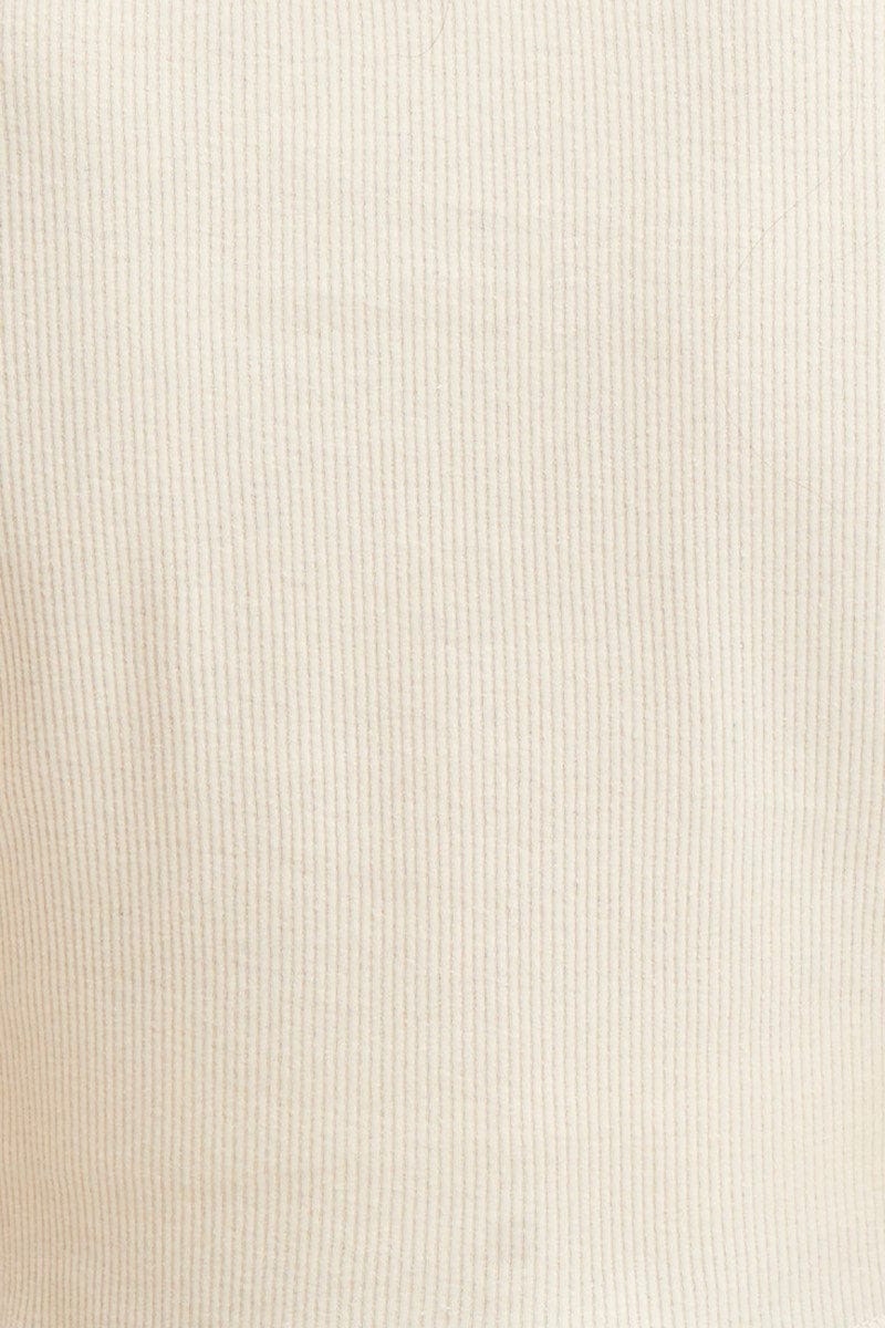 White Top Long Sleeve Round Neck