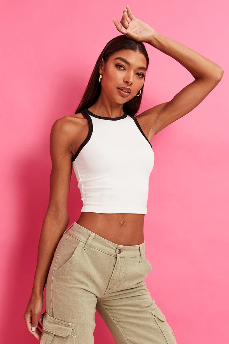 White Jersey Top