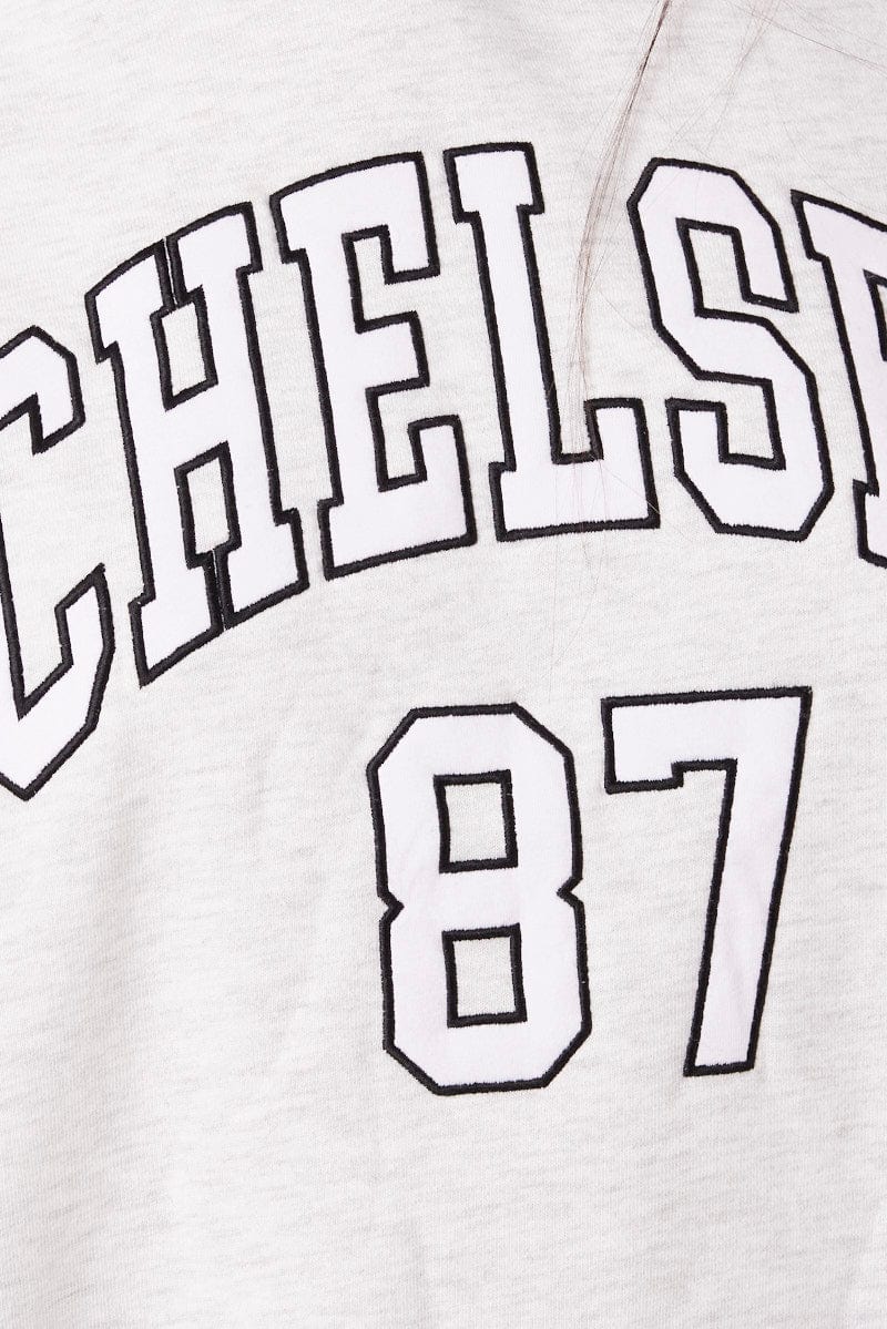 Grey Hoodie Sweater Long Sleeve Graphic