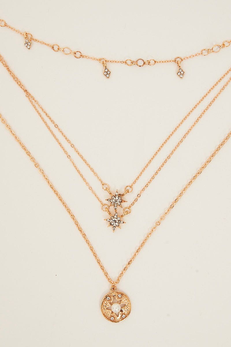 Metallic Charm Layered Necklace