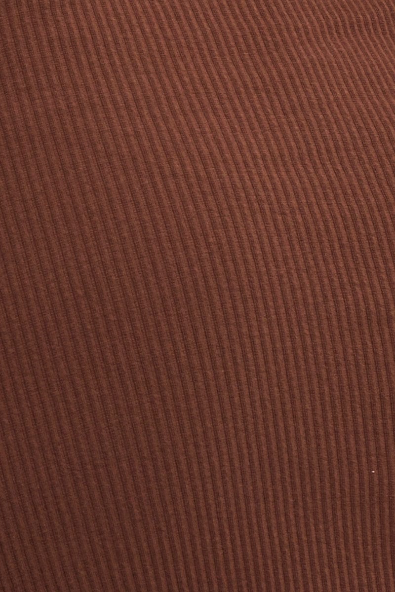 Brown Dress Short Sleeve Crew Neck