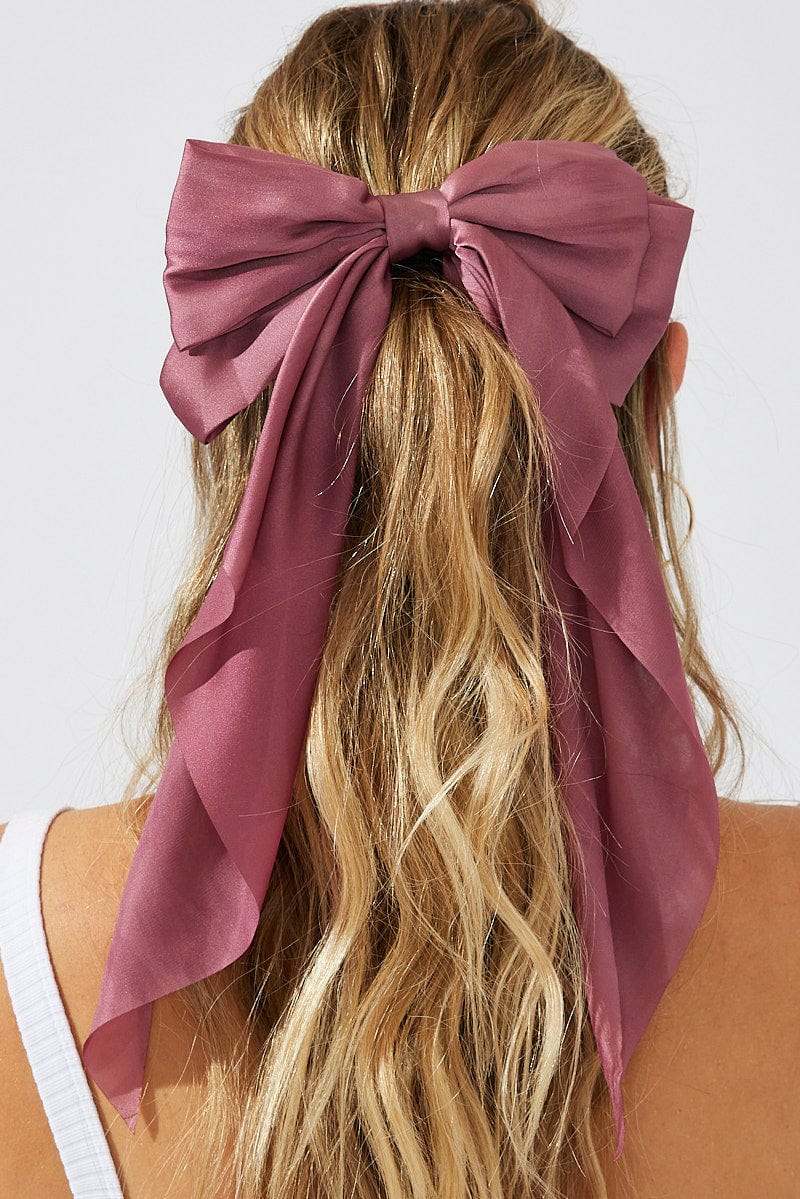 Pink Large Bow Hair Clip