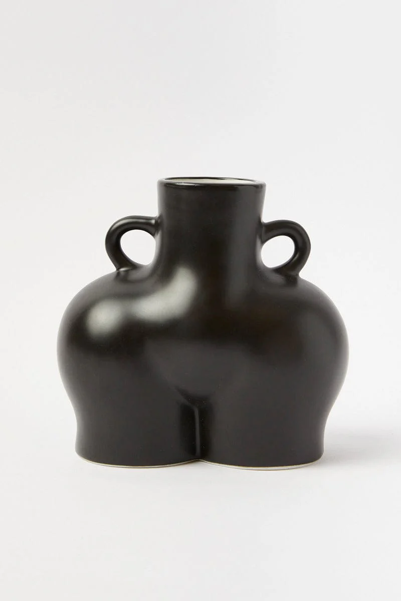 Black Ceramic Booty Vase