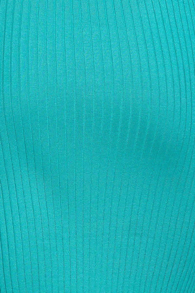 Green Dress Short Sleeve Midi Collared Knit