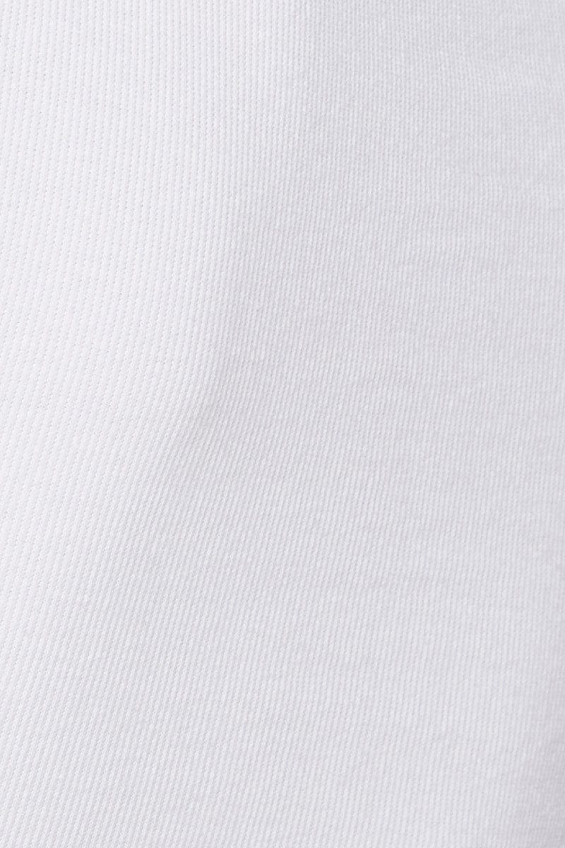 White T Shirt Short Sleeve Crop Round Neck