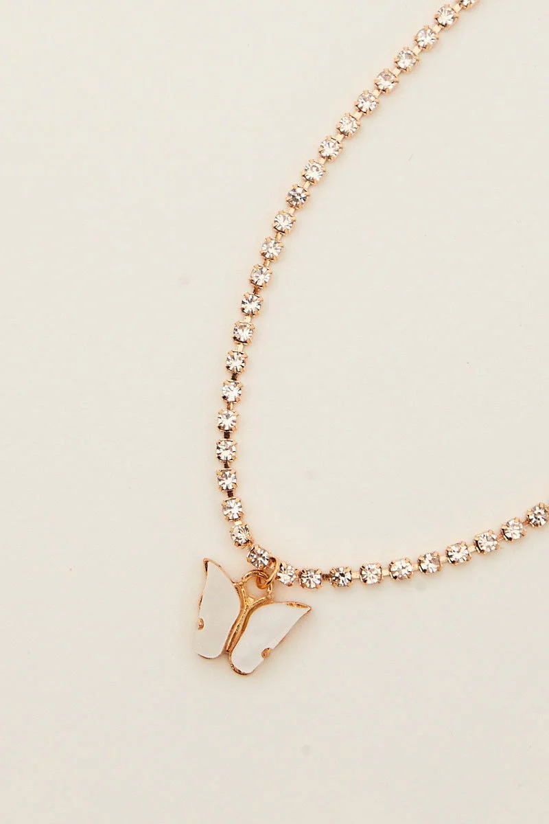 White Butterfly Charm Bracelets