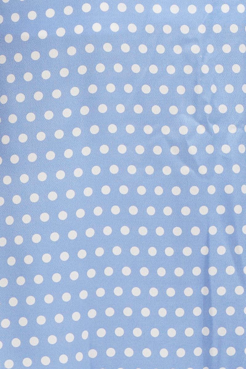 Polka Dot Midi Dress Sleeveless Sweetheart Neckline