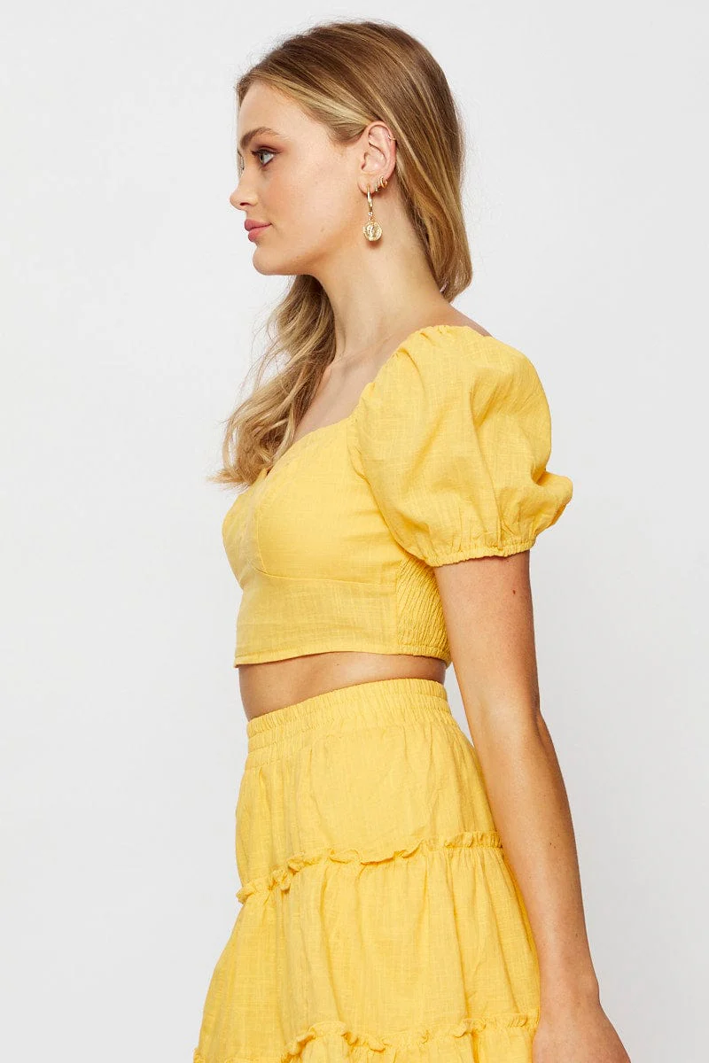 Orange Crop Top Short Sleeve