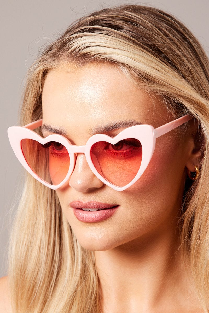 Pink Heart Sunglasses