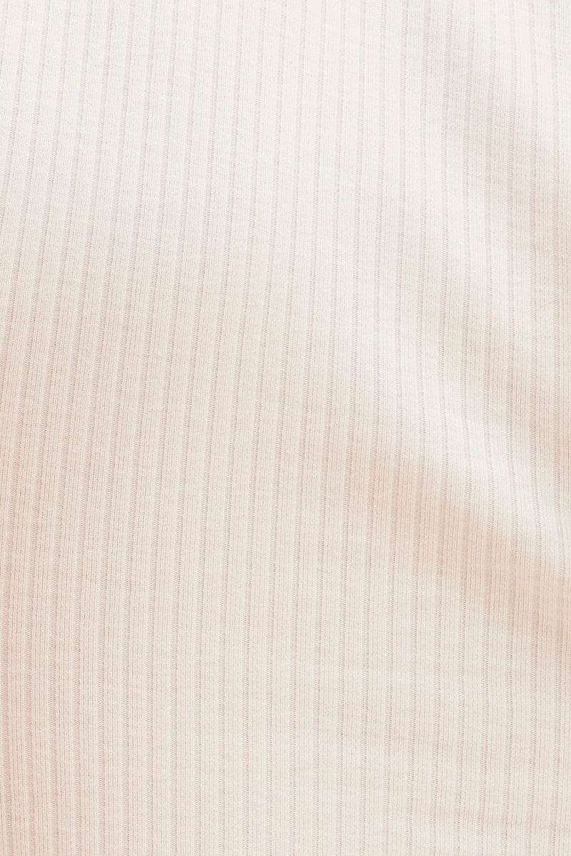 White Prea Rib Crew Neck Short Sleeve Crop Baby T-Shirt