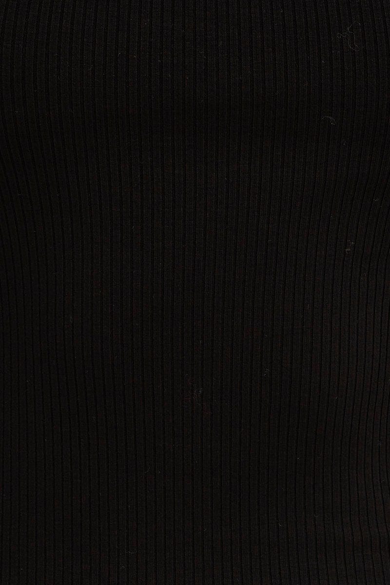 Black Side Slip Bodycon Dress Square Neck