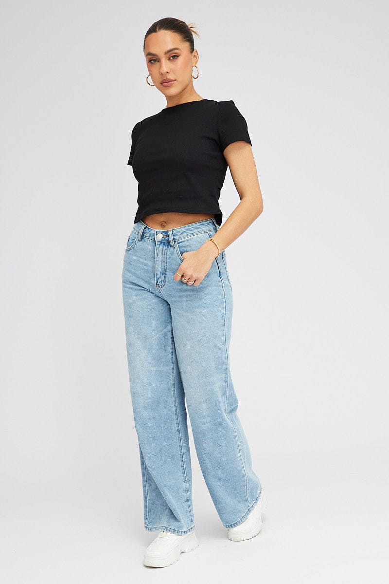 Black T Shirt Short Sleeve Crew Neck
